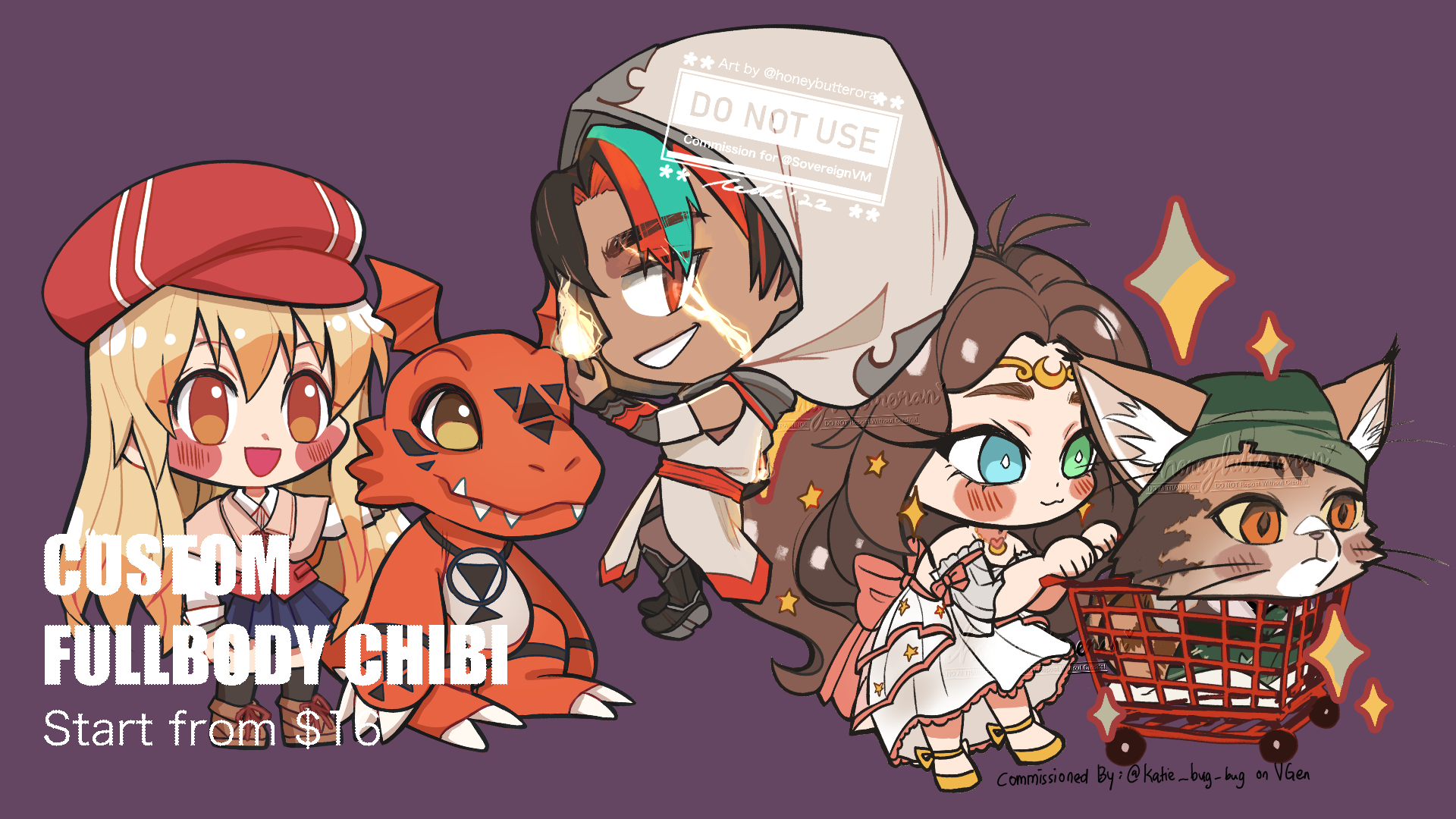 [Custom] Full Body Chibi, print and mail available