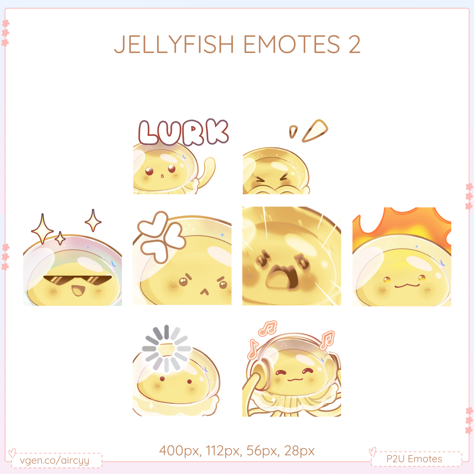 Jellyfish Emotes P2U - Pack 2 │ 4 Colors shop item