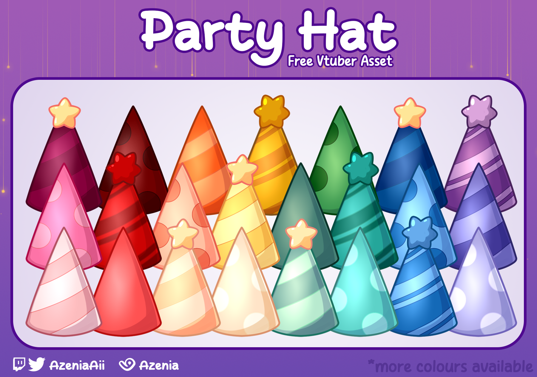 Party Hat Vtuber Asset (All Hats) shop item