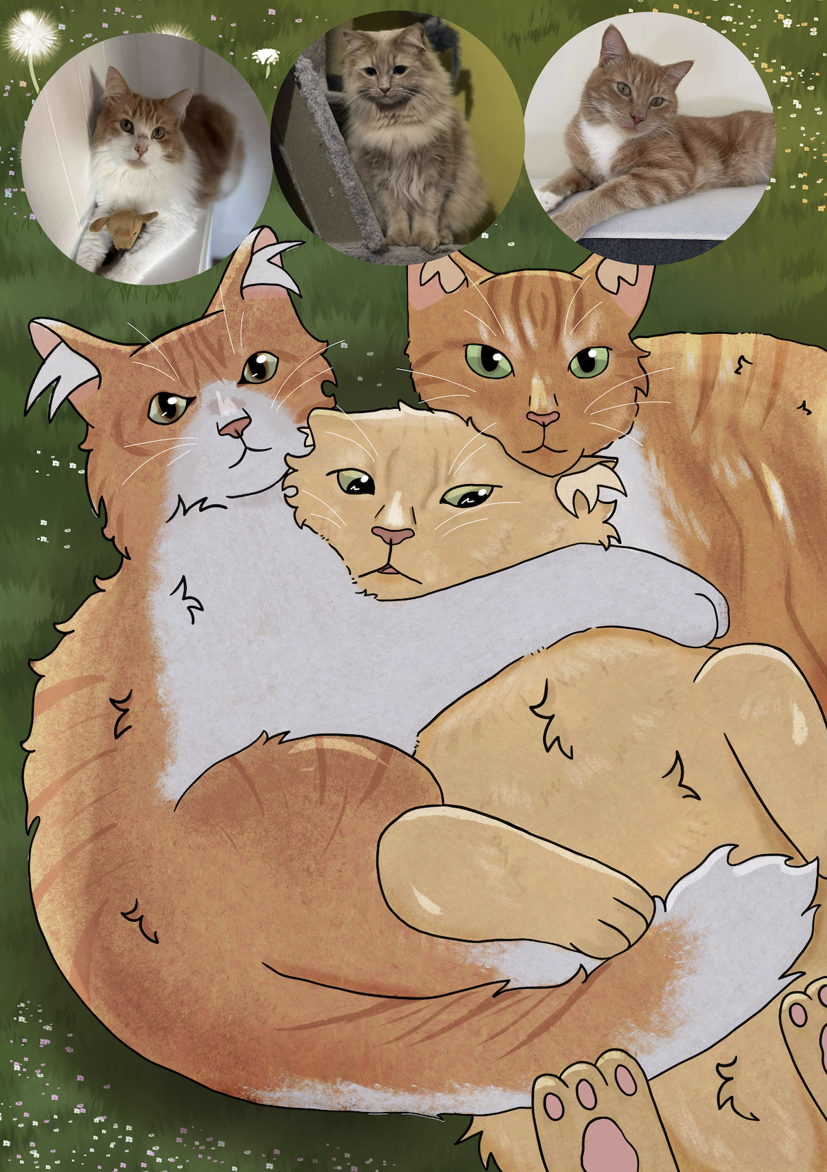 Semi-Realistic Pets (cats) portfolio artwork