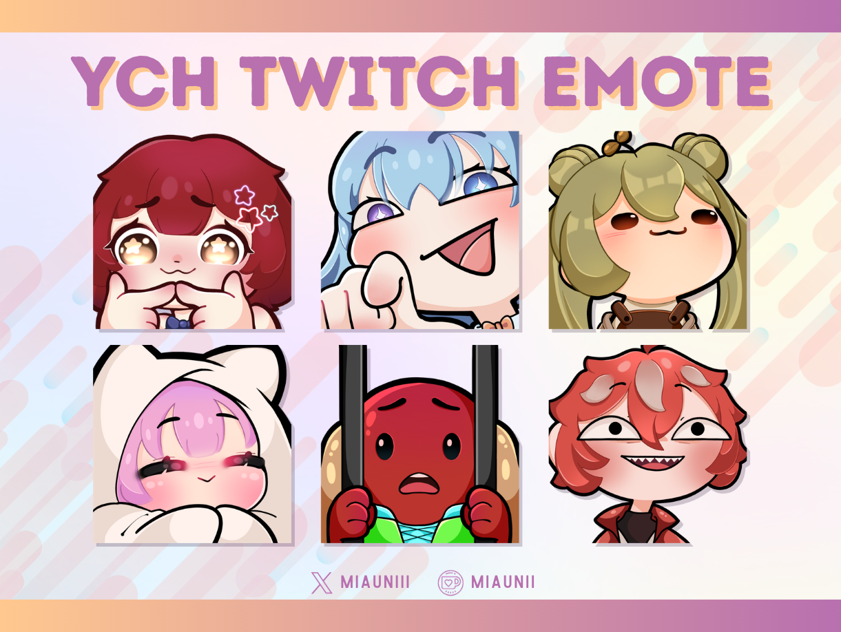 YCH Emotes for Twitch | Base by Loumon (@takiimikiku) portfolio artwork