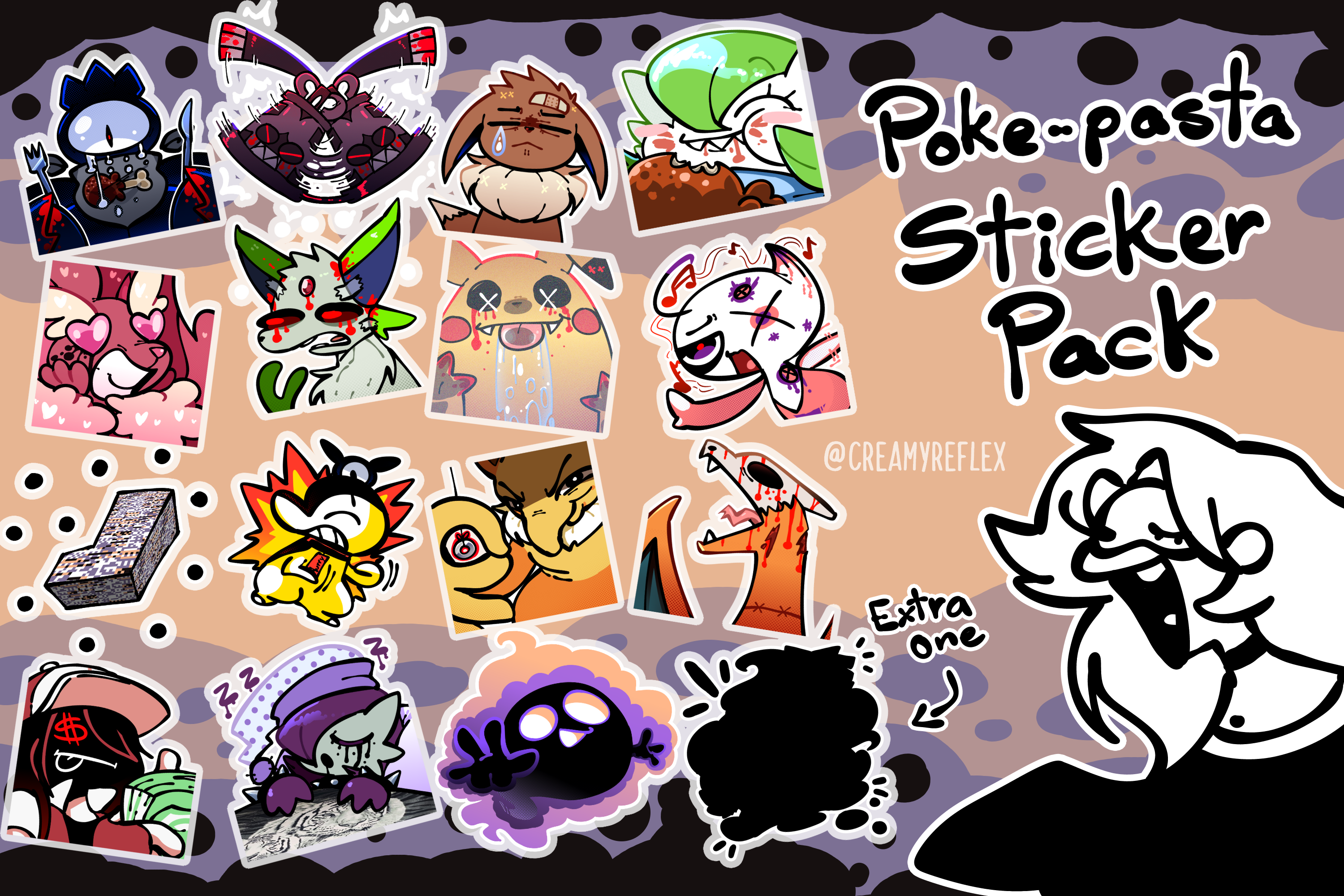 Poke-Pasta Sticker pack shop item