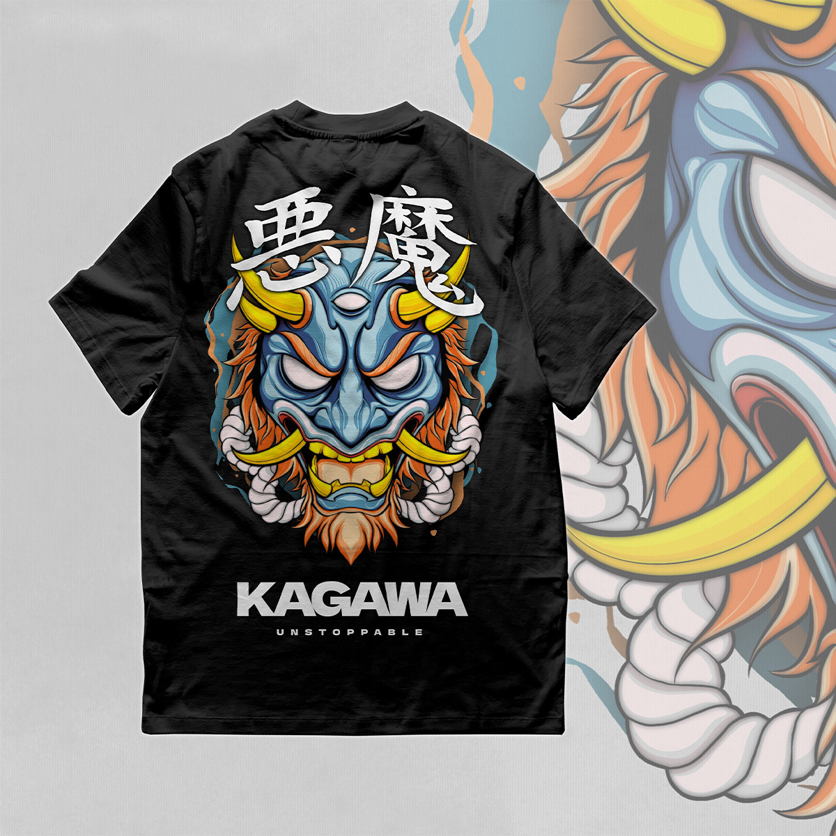 Grapghic Tee Japanese Oni portfolio artwork