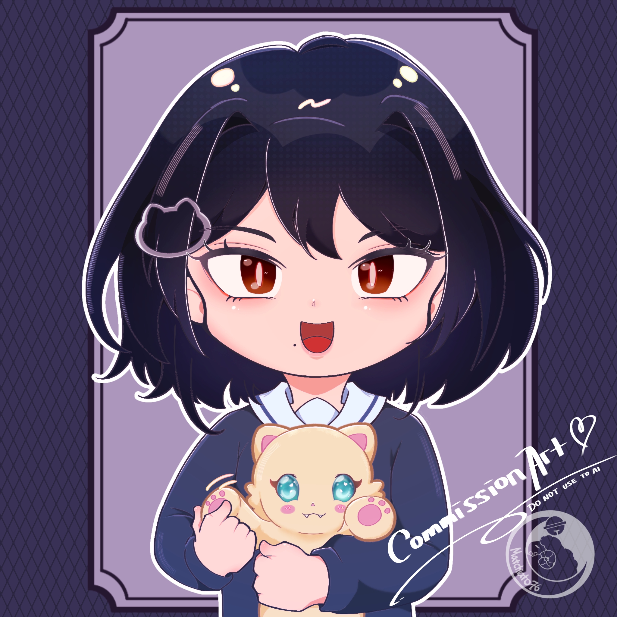 Chibi illustration, half body portfolio artwork