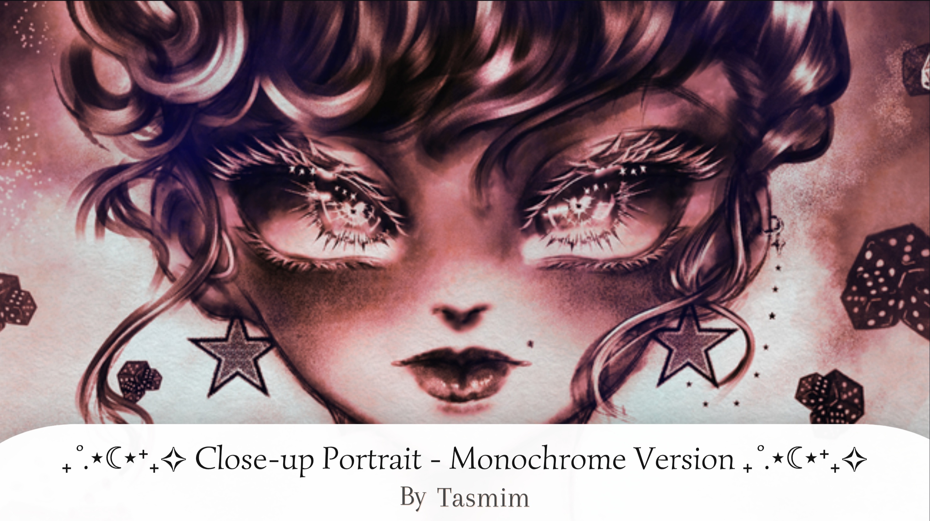 ₊˚.⋆☾⋆⁺₊✧ Close-up Portrait - Monochrome Version