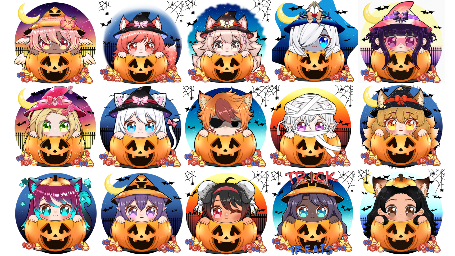 Halloween YCH portfolio artwork