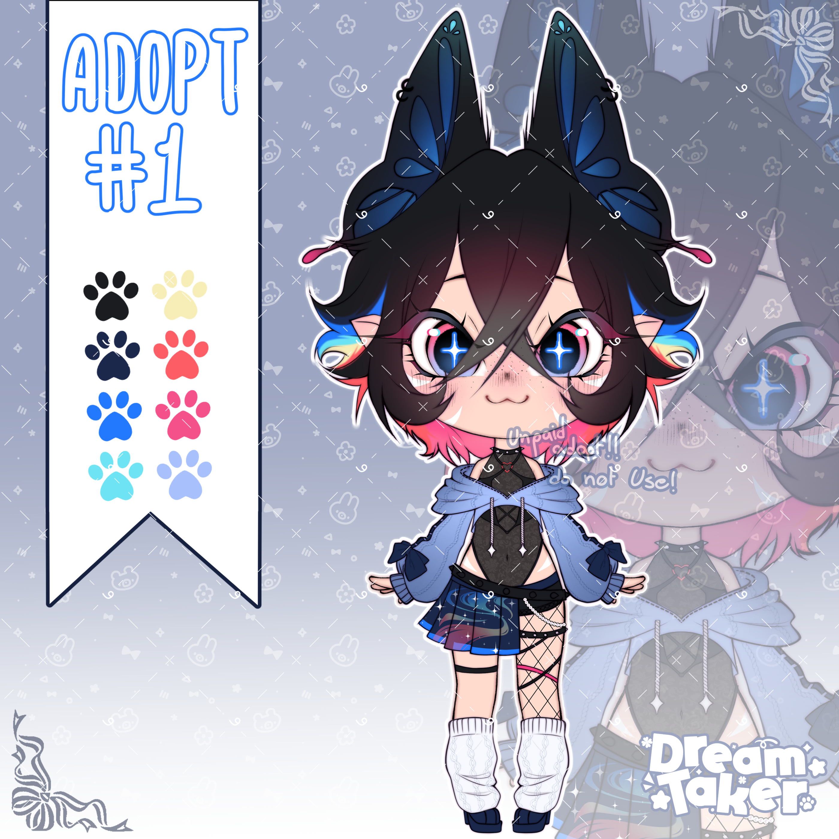 Adopt #1 | Neko butterfly adoptable✨🦋 portfolio artwork