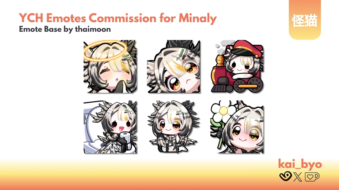 Minaly's commission YCH emote bases by thaimoon_ portfolio artwork