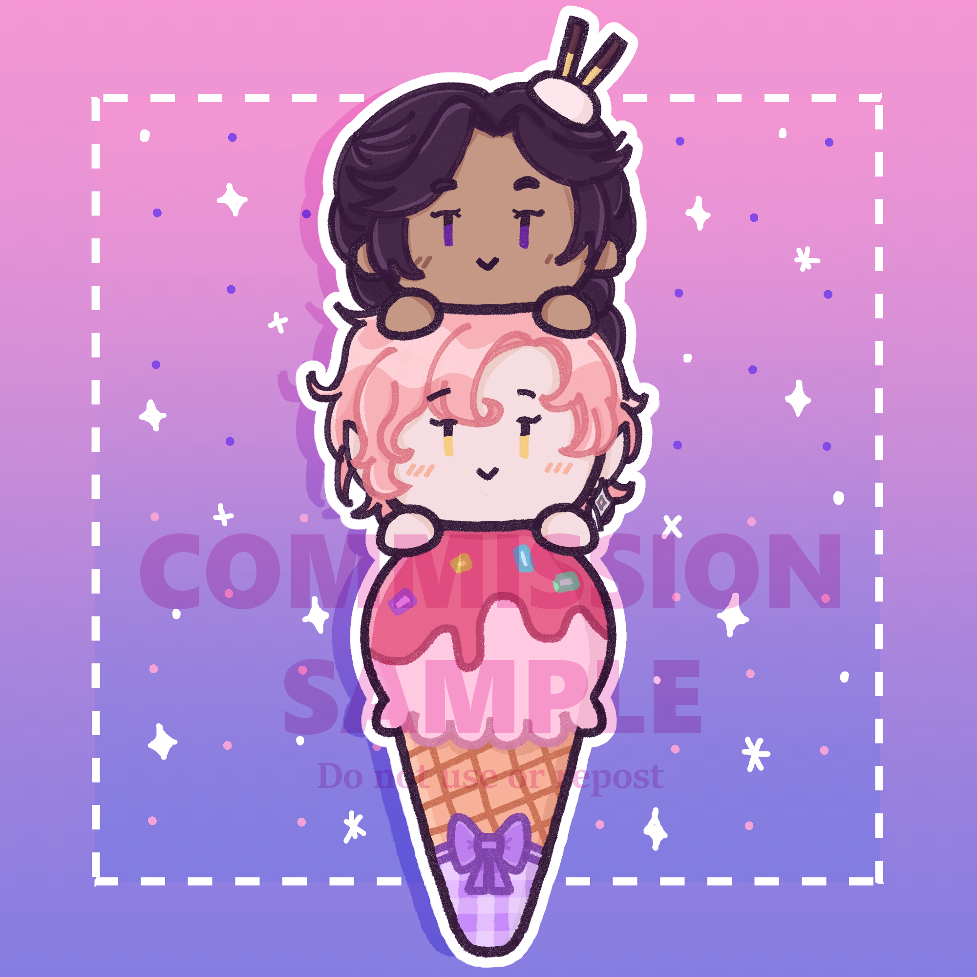 Chibi Ice Cream YCH Result (Double) #11 portfolio artwork