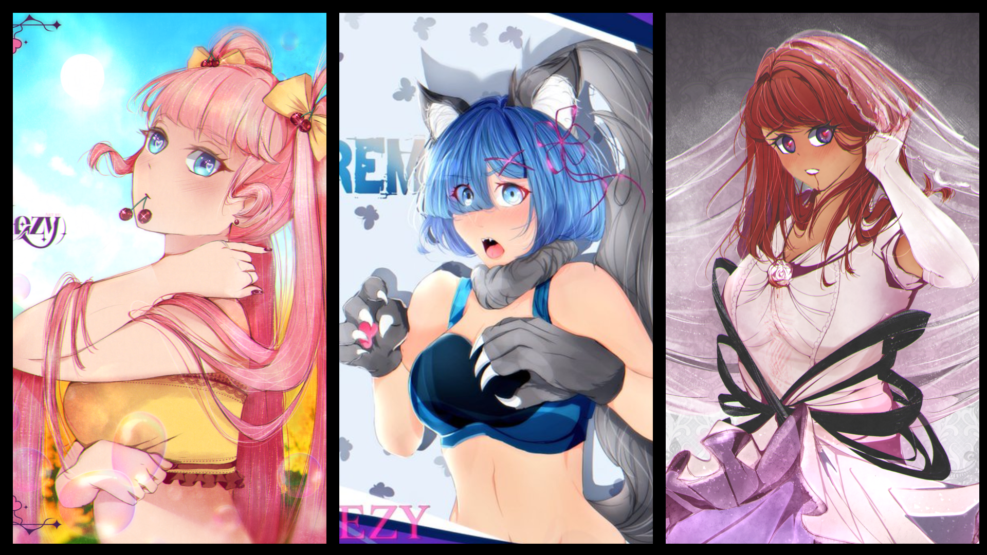 HALF BODY ANIME FULL COLOR ILUSTRATION 