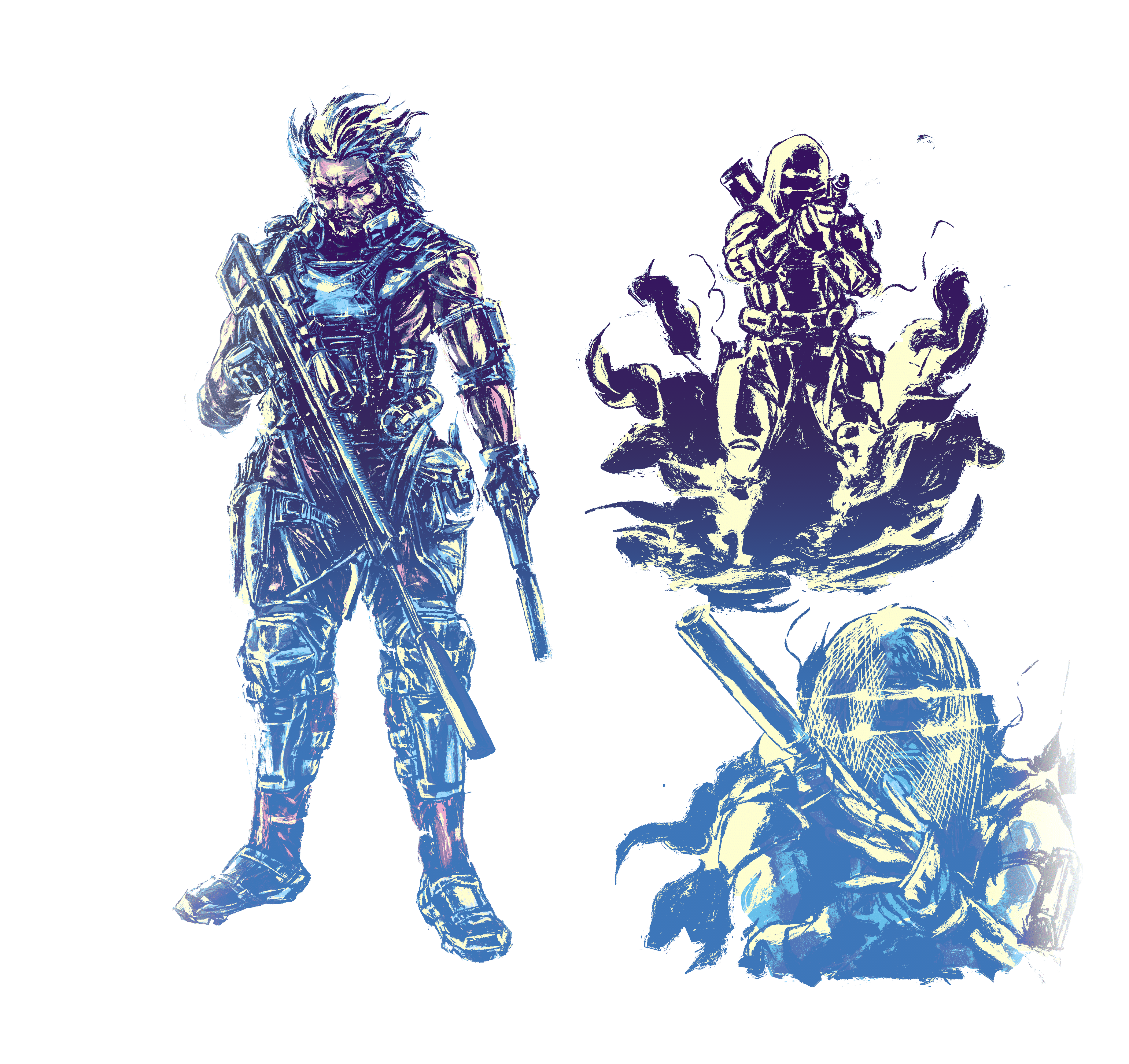 Character desing; Militar brushstroke technique portfolio artwork