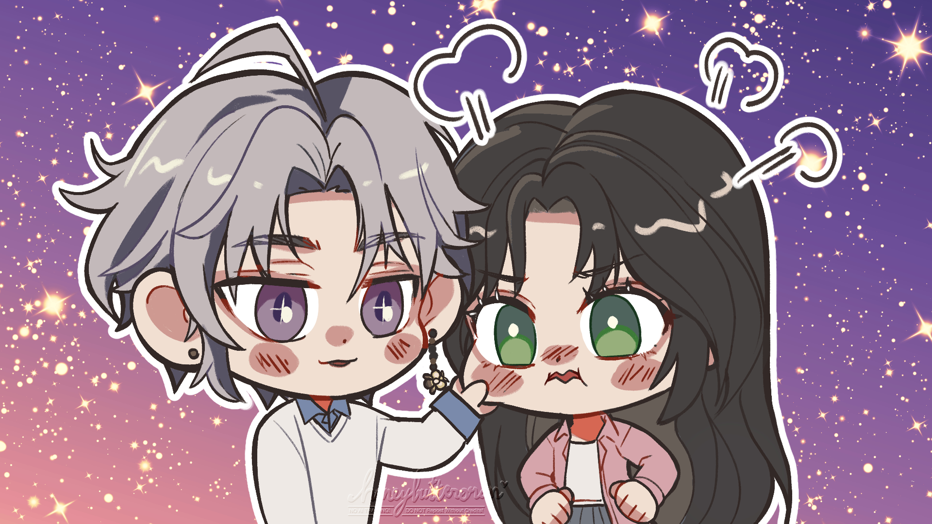 Yumeship half body couple commission portfolio artwork