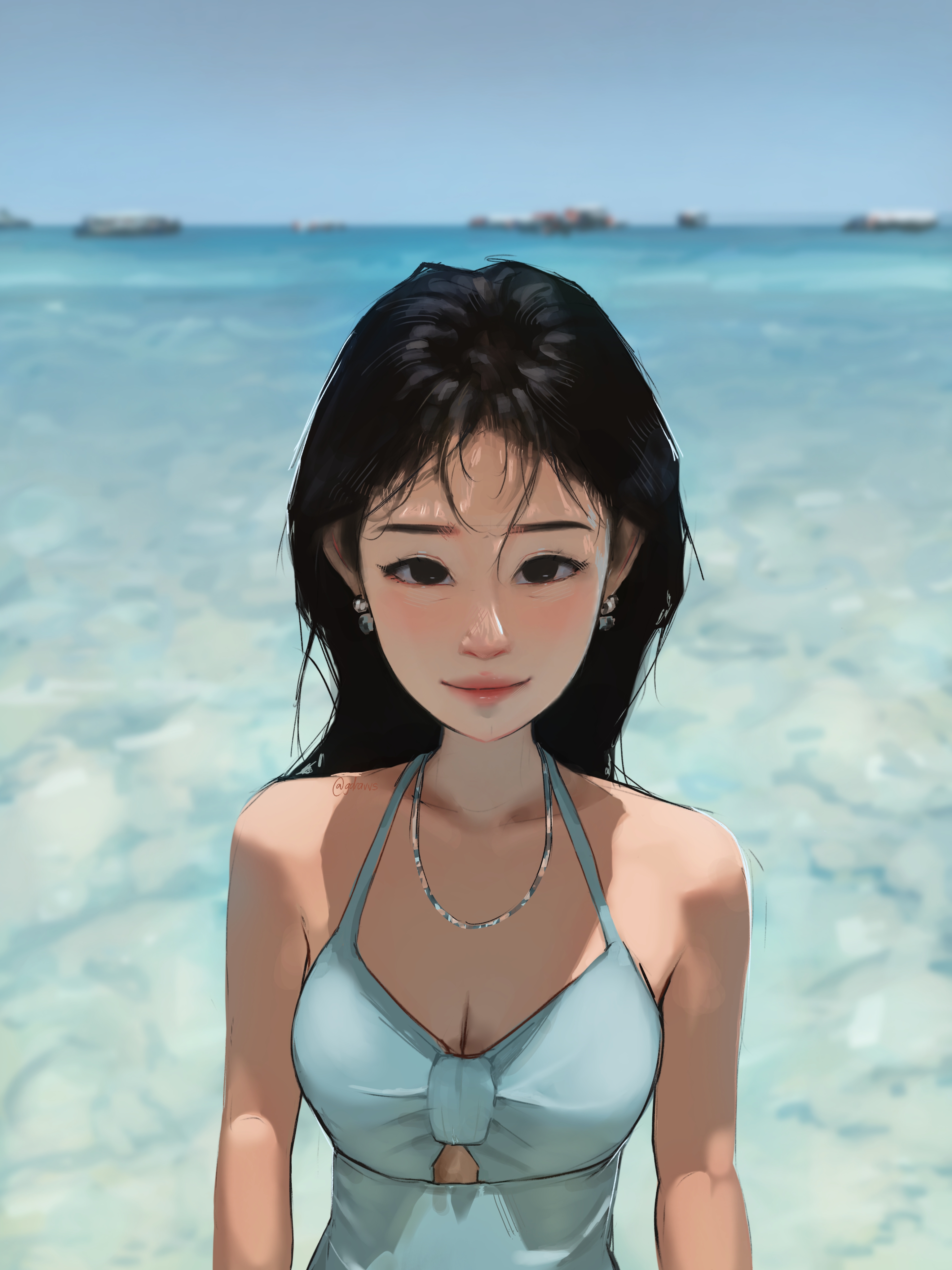 Girl on the beach portfolio artwork