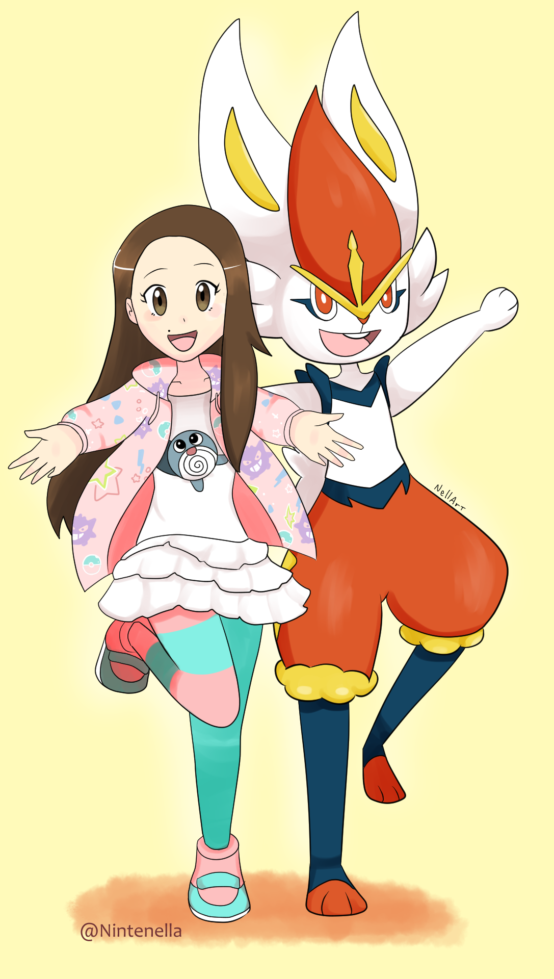 Pokemon and Trainer portfolio artwork