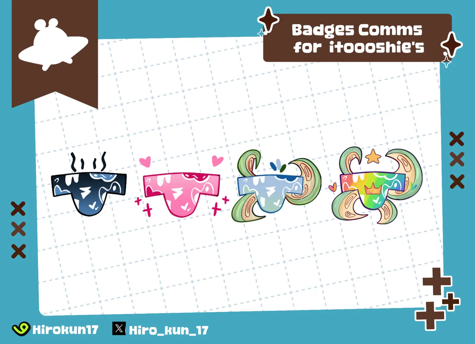 💙Badges Comms for Itoooshies via Tw💙 portfolio artwork