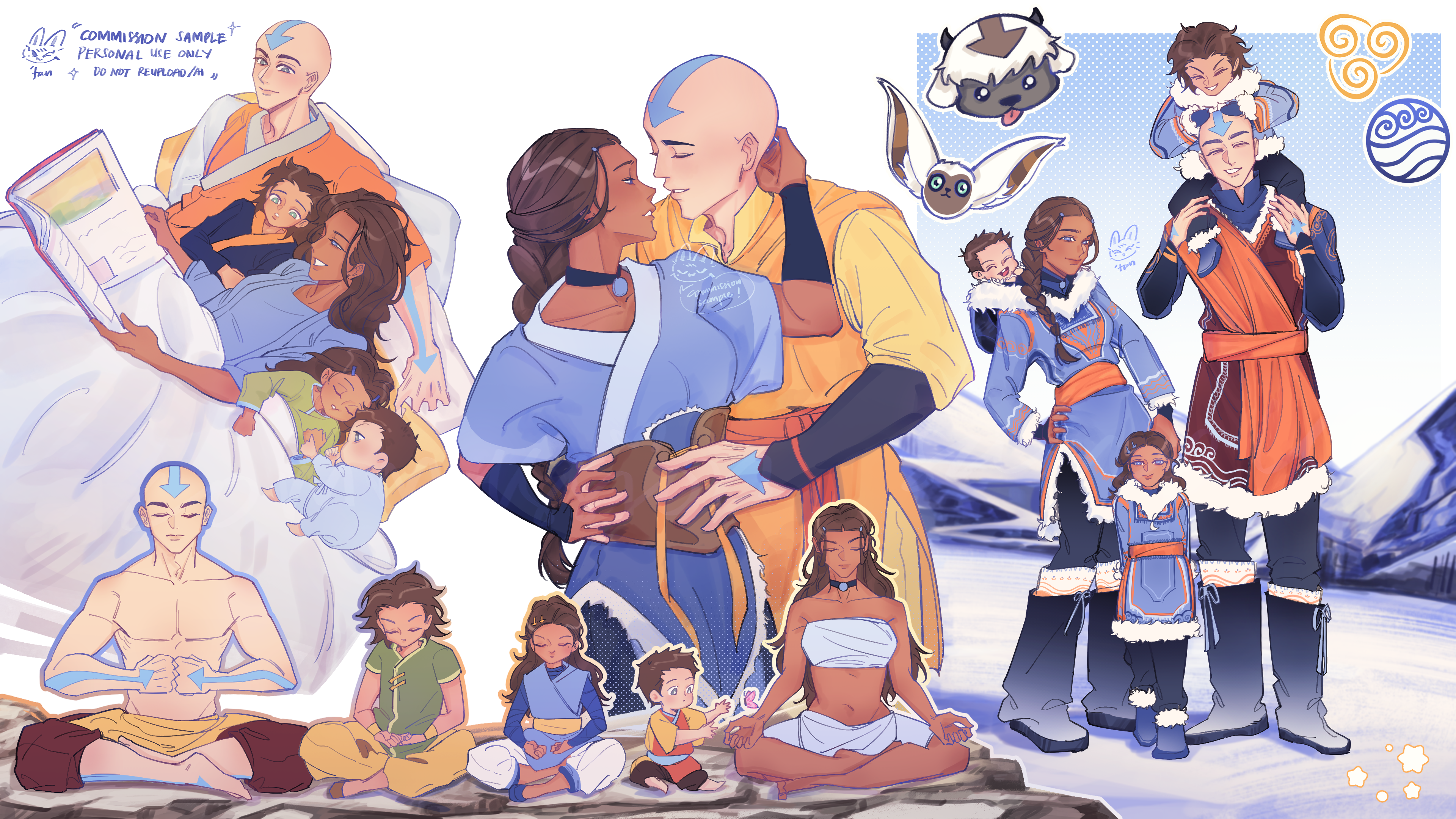 katara x aang for Kataang Week 2026 portfolio artwork