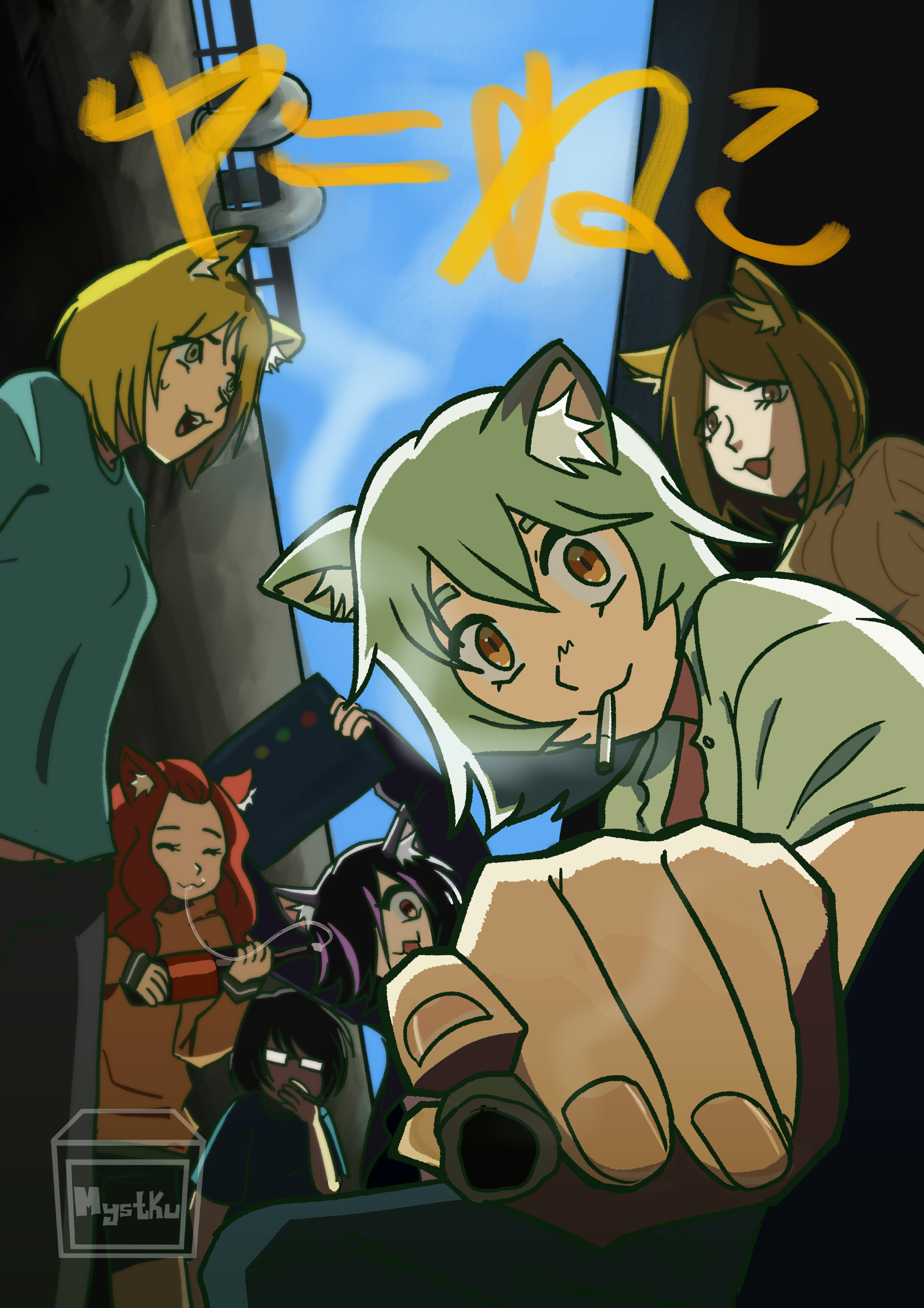 Chainsmoker cat!! portfolio artwork