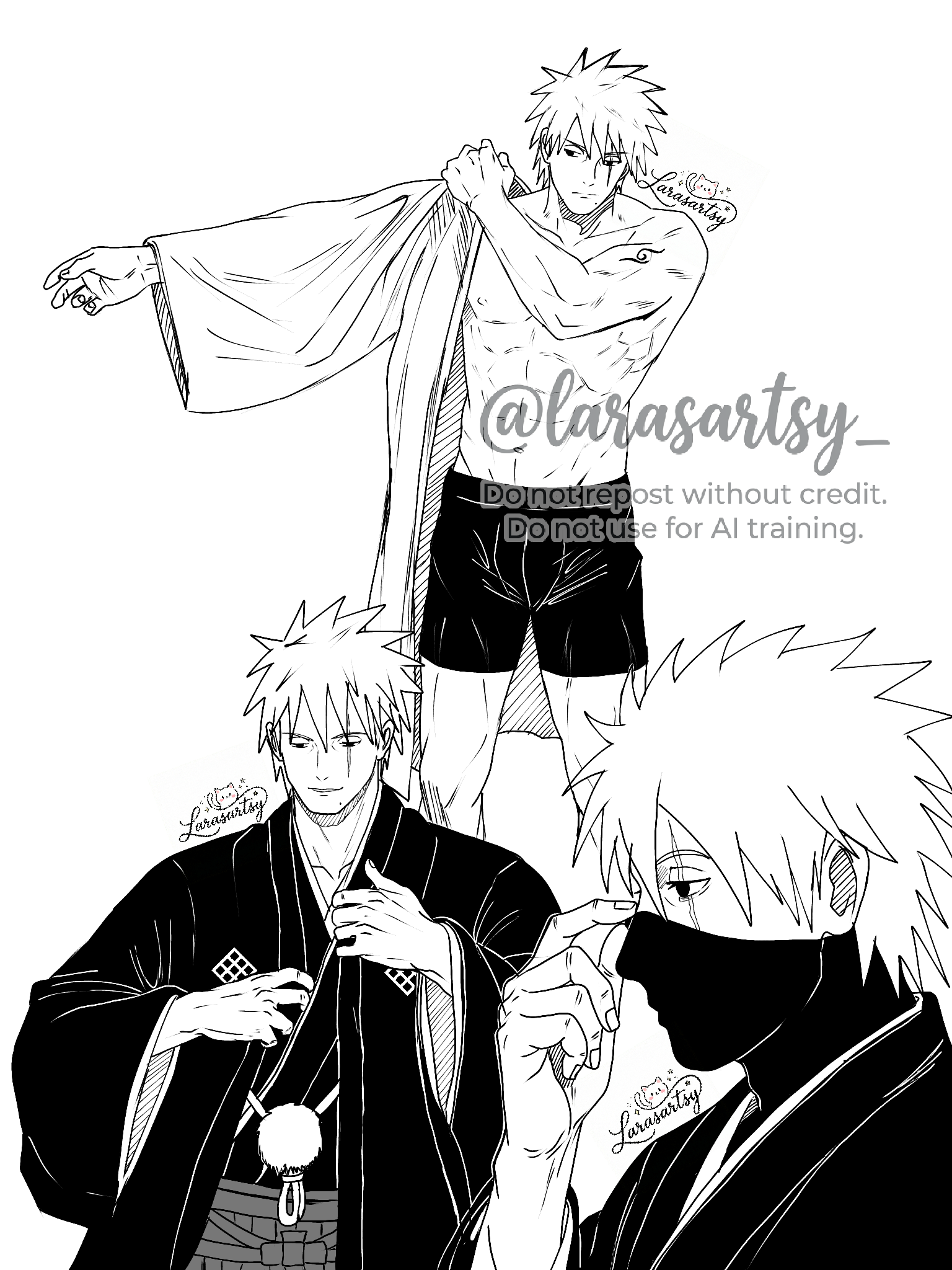 B&W manga style portfolio artwork