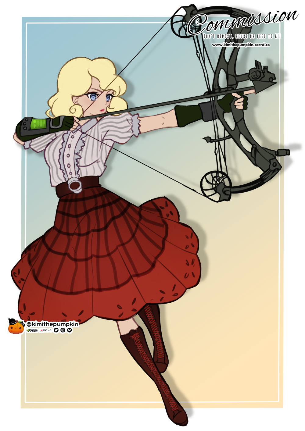 Full body coloured sketch commission portfolio artwork