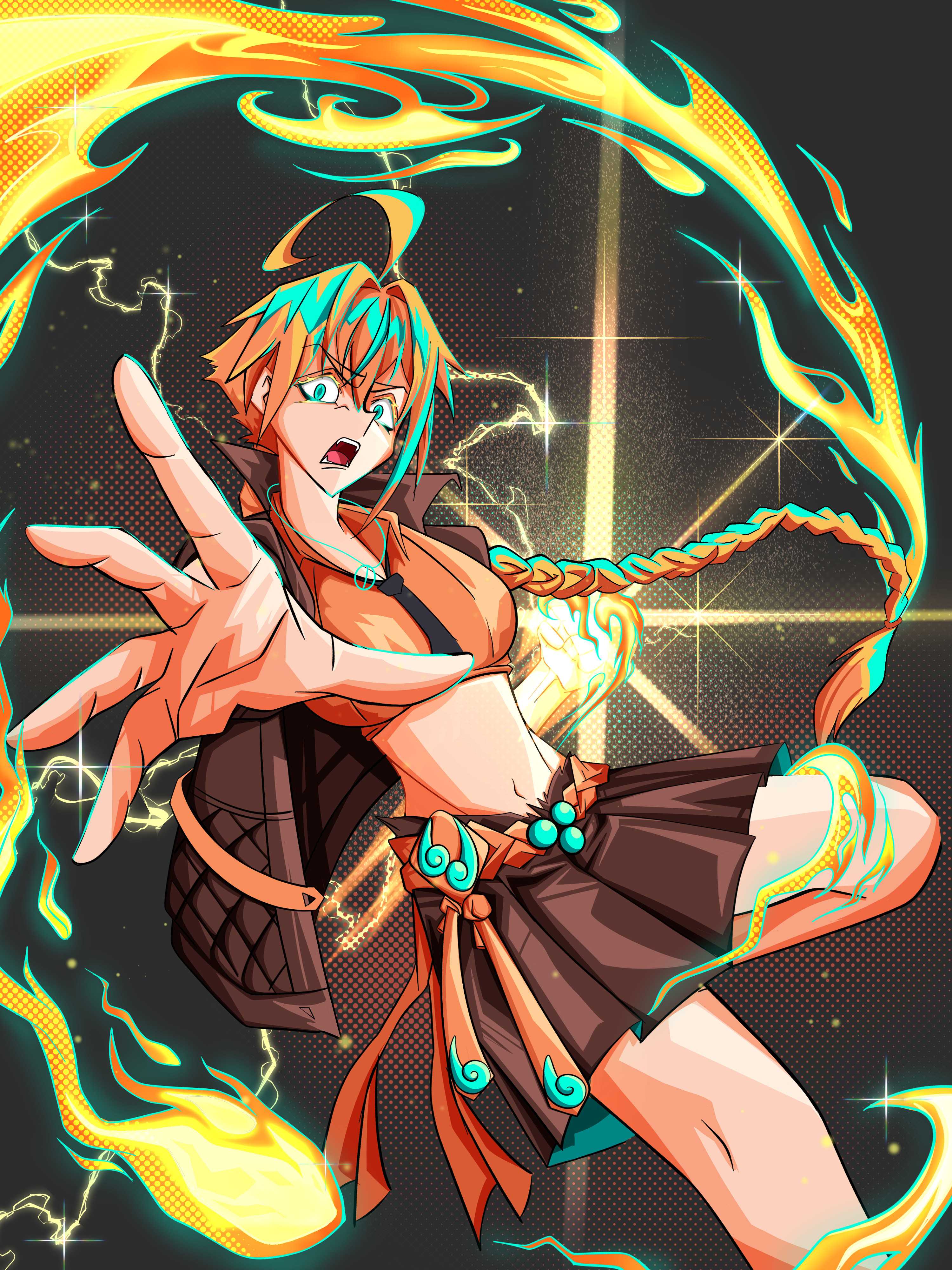 Flame Dancer Anime Illustration portfolio artwork