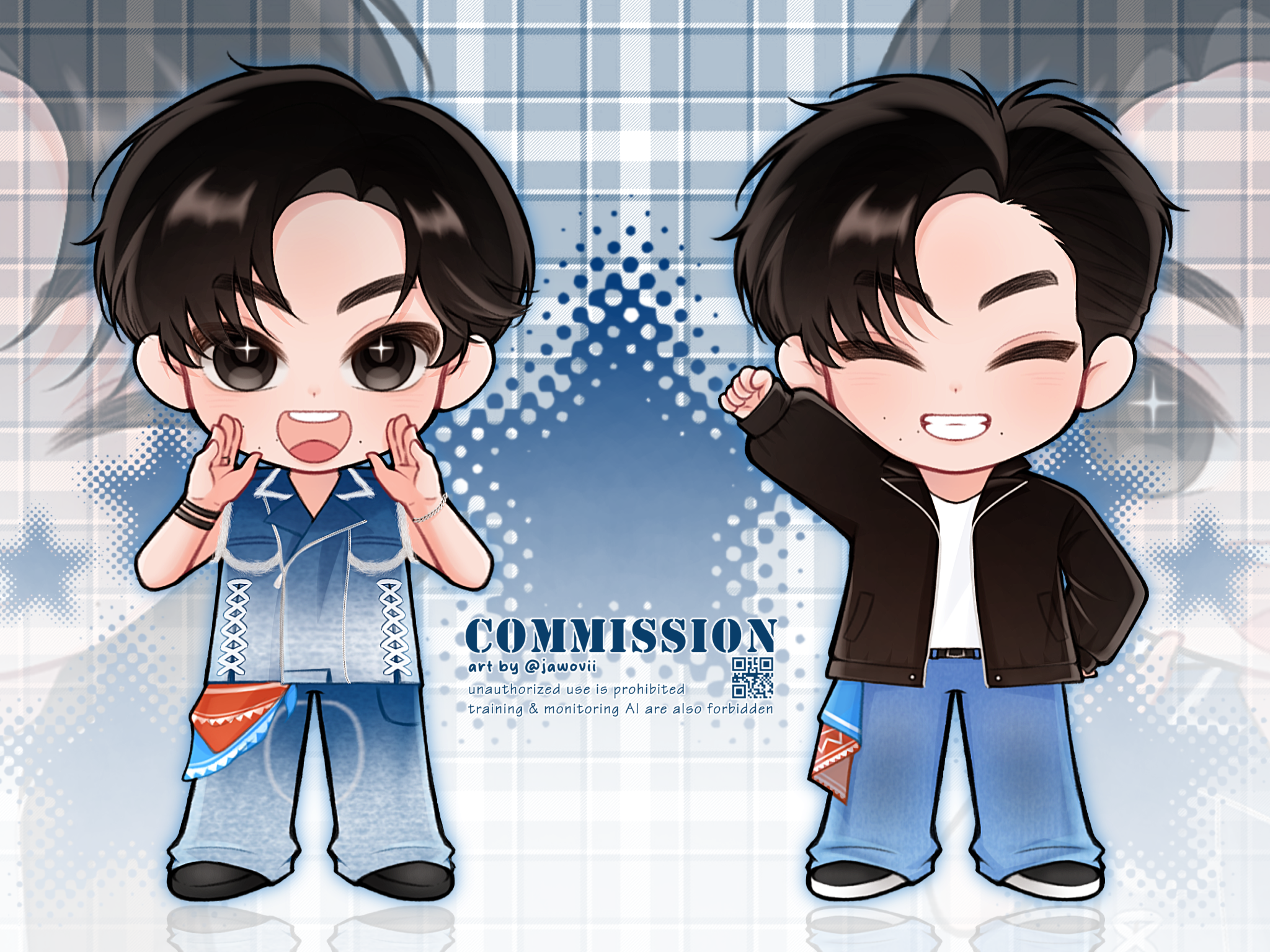 Chibi Full-body commission portfolio artwork