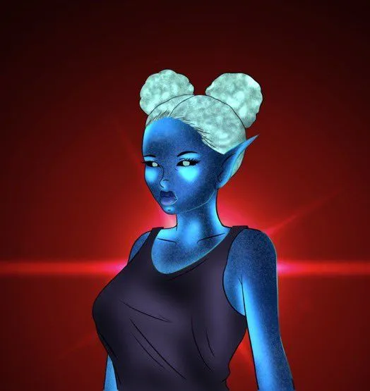 Galaxy body bust up comm portfolio artwork