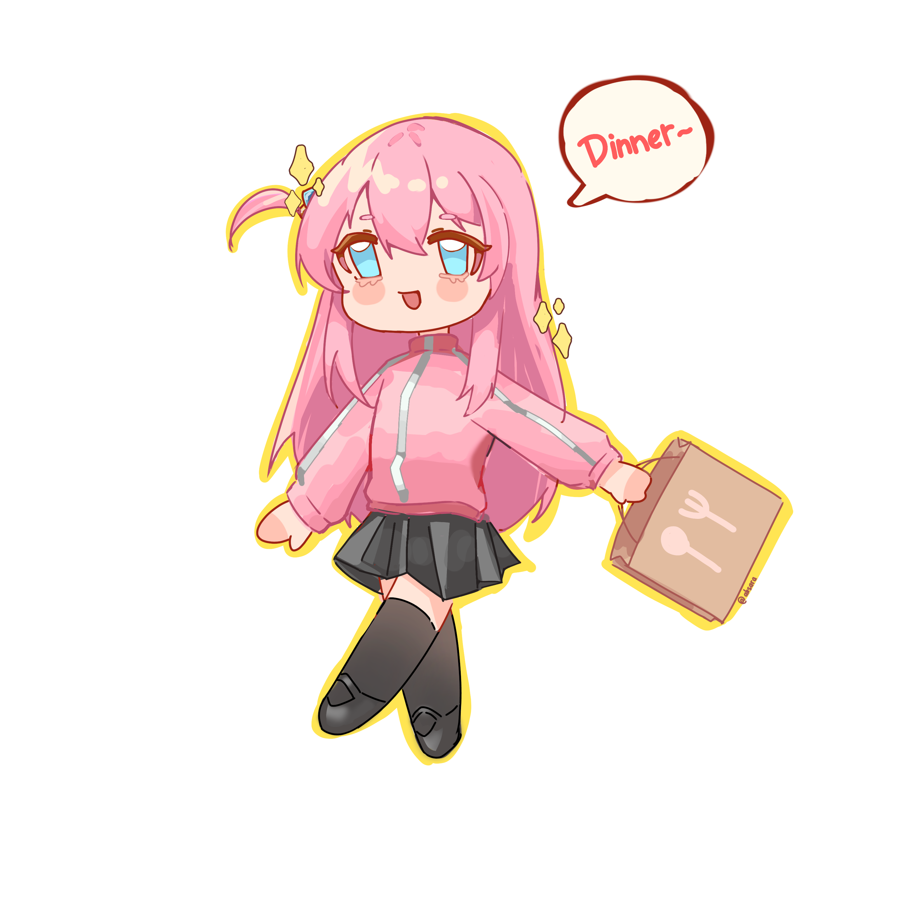 Bocchi Chibi fanart portfolio artwork