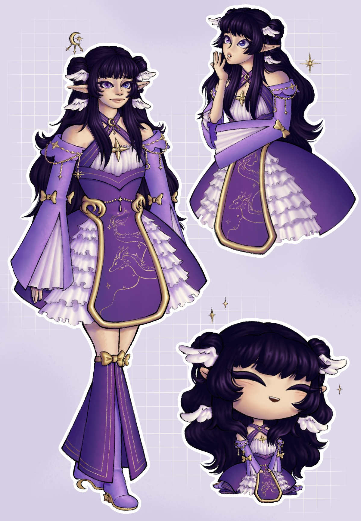 Magical girl character sheet portfolio artwork
