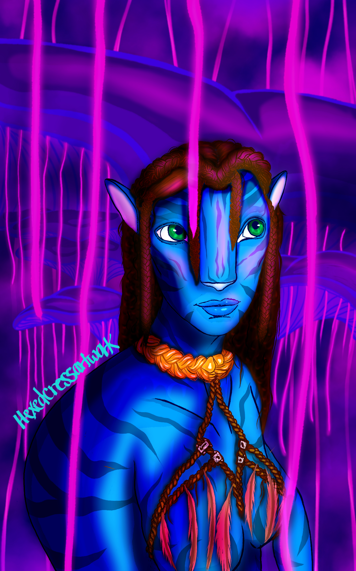 Na'vi Half-Body Portrait ~ Connection portfolio artwork