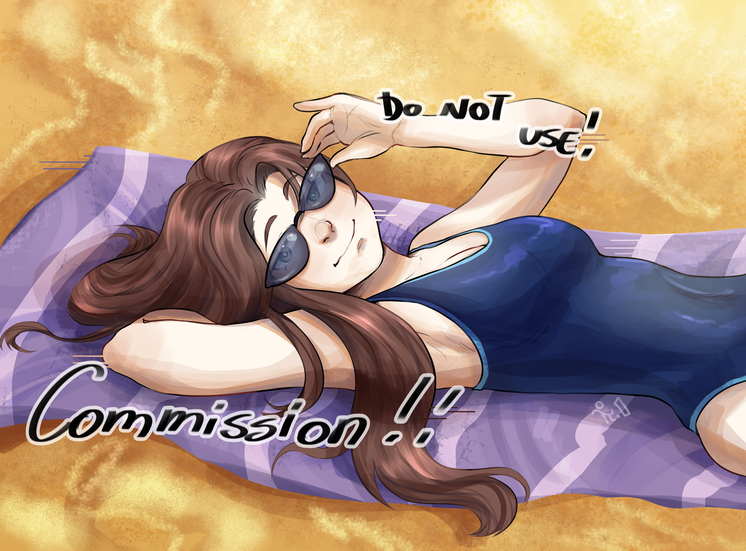 Half Body swimsuit girly comm portfolio artwork