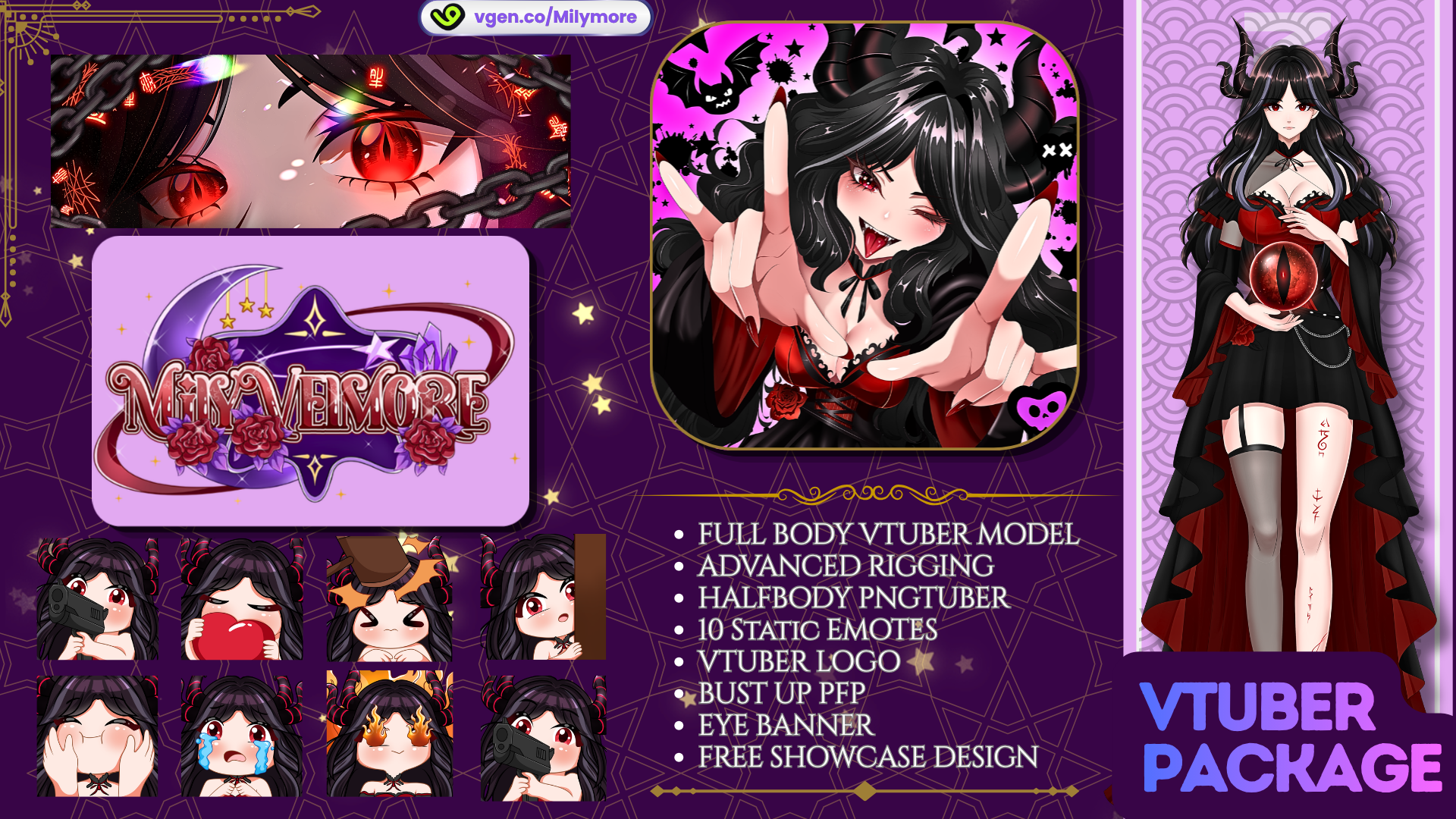 Milymore's VTuber Debut Package portfolio artwork