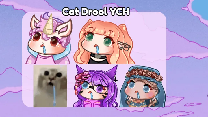 Cat Drool Meme YCH