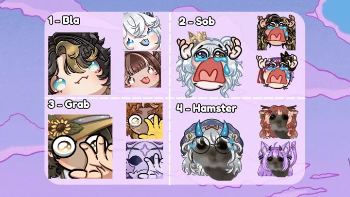 YCH Emotes / Stickers ✧ Set 1 ✧