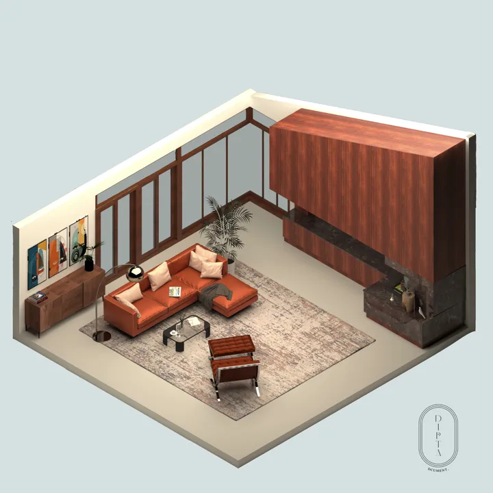 3D Isometric Room