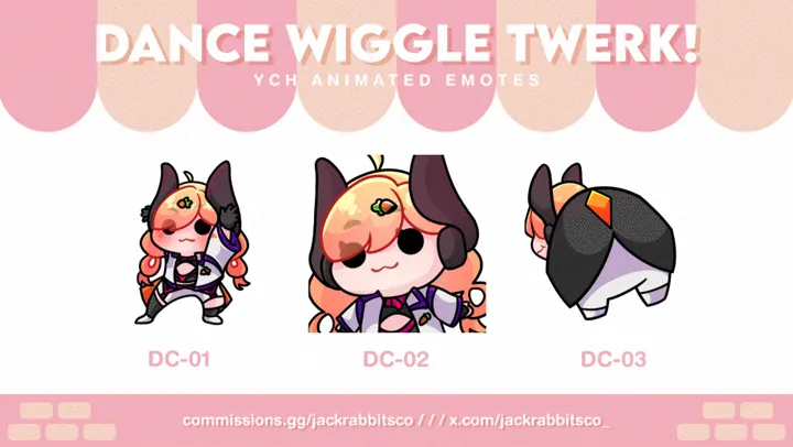 YCH DANCE WIGGLE TWERK ANIMATED EMOTES