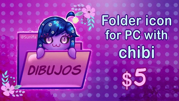 Folder icon for PC with chibi