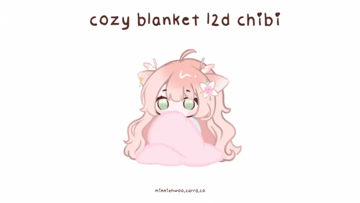 art &rig ♡ cozy blanket l2d chibi  vtuber model - face tracked or mouse tracked