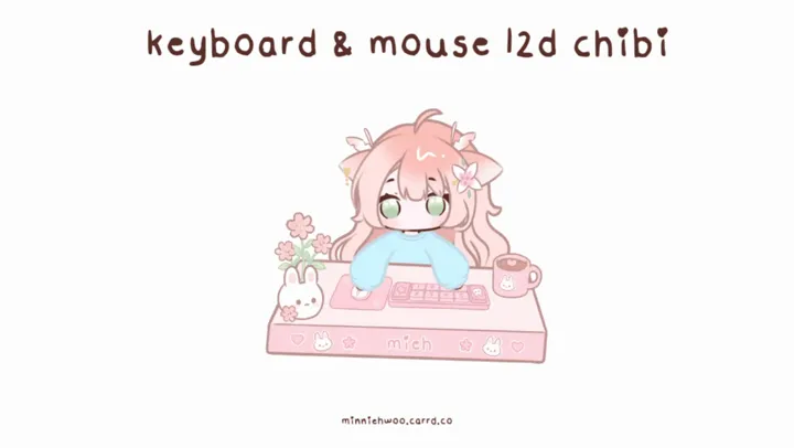 art & rig ♡ keyboard & mouse l2d chibi vtuber model