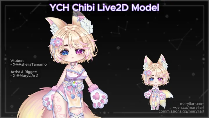 Chibi YCH Vtuber Model - Custom Live2D Rigging and Art (copy)