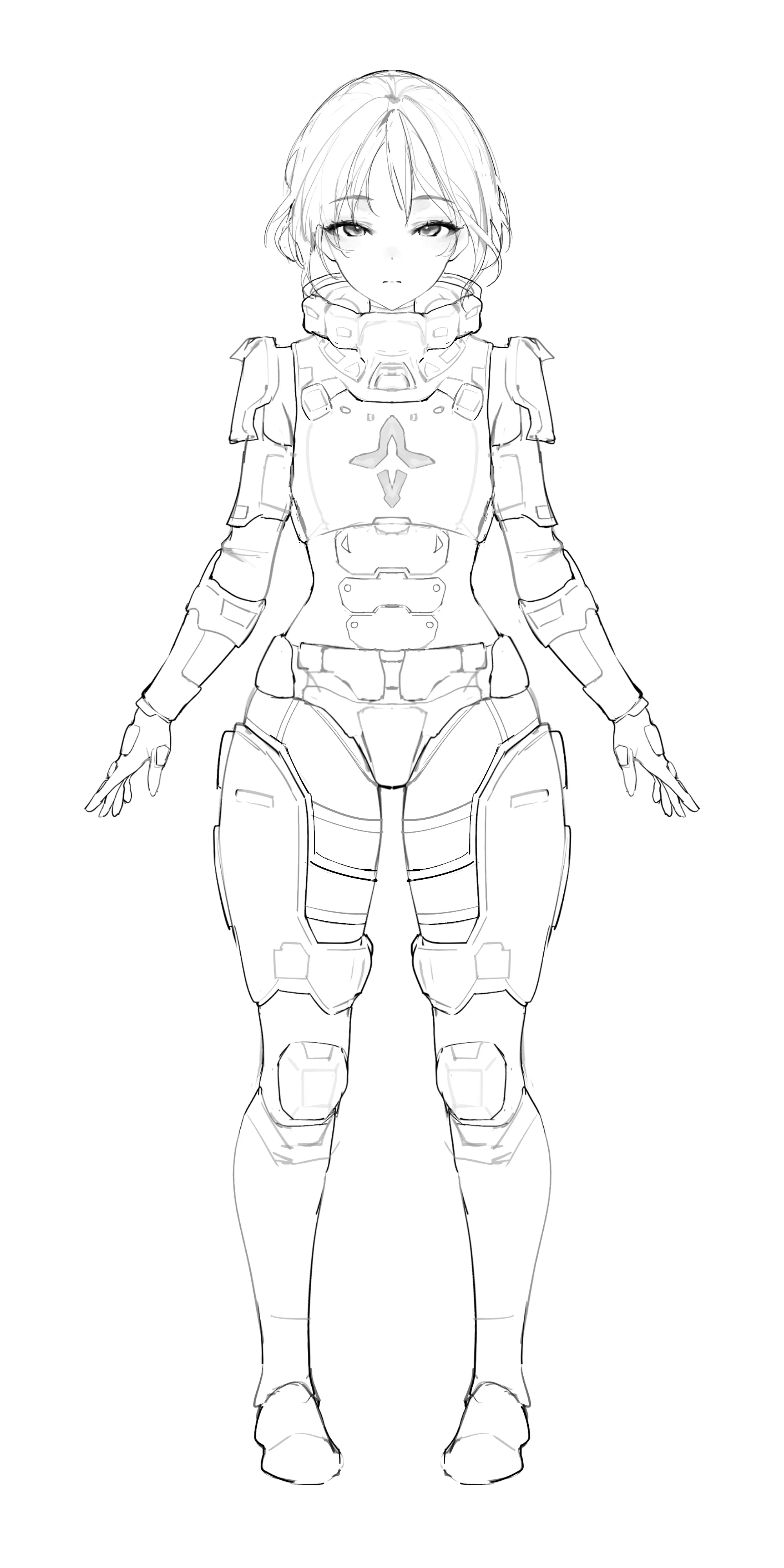 VTuber Model Sketch Preview for @megabailedoareias portfolio artwork